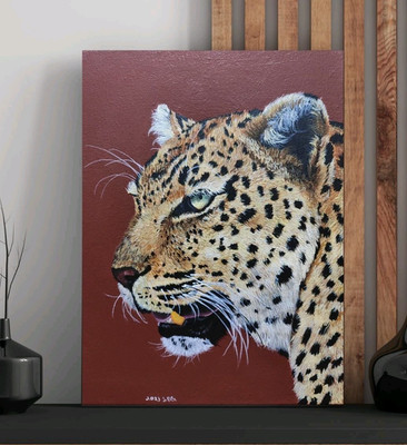 Handgemaltes Acryl Leopard Gemälde auf Leinwand Leopard Bilder Leopard Malerei