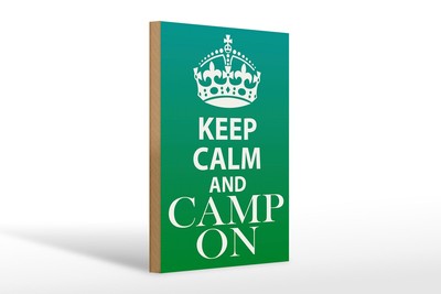 Ontrada Holzschild 20x30cm Keep Calm and Camp on Camping Holz Schild