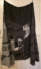 Vintage Quirky Nina Murati Black And White Patchwork Graphic Skirt Large