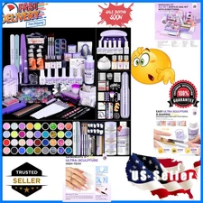 Luxury Professional Acrylic Nail Kit: Includes Nail Polish, Drill & Training Mat