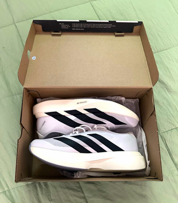 adidas Adizero Evo SL Men s White/Black 9.5Lace-Up Low Top Running Shoes JH6206