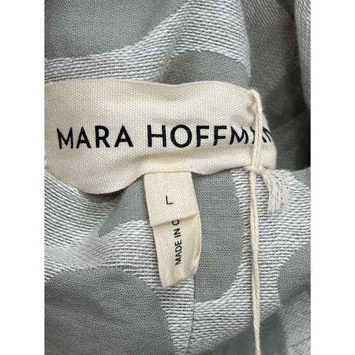 NUEVO CON ETIQUETAS Mara Hoffman Kayleen Falda Bolsa de Papel Estampado Abstracto Jacquard Gris Blanco L - Imagen 11 de 12