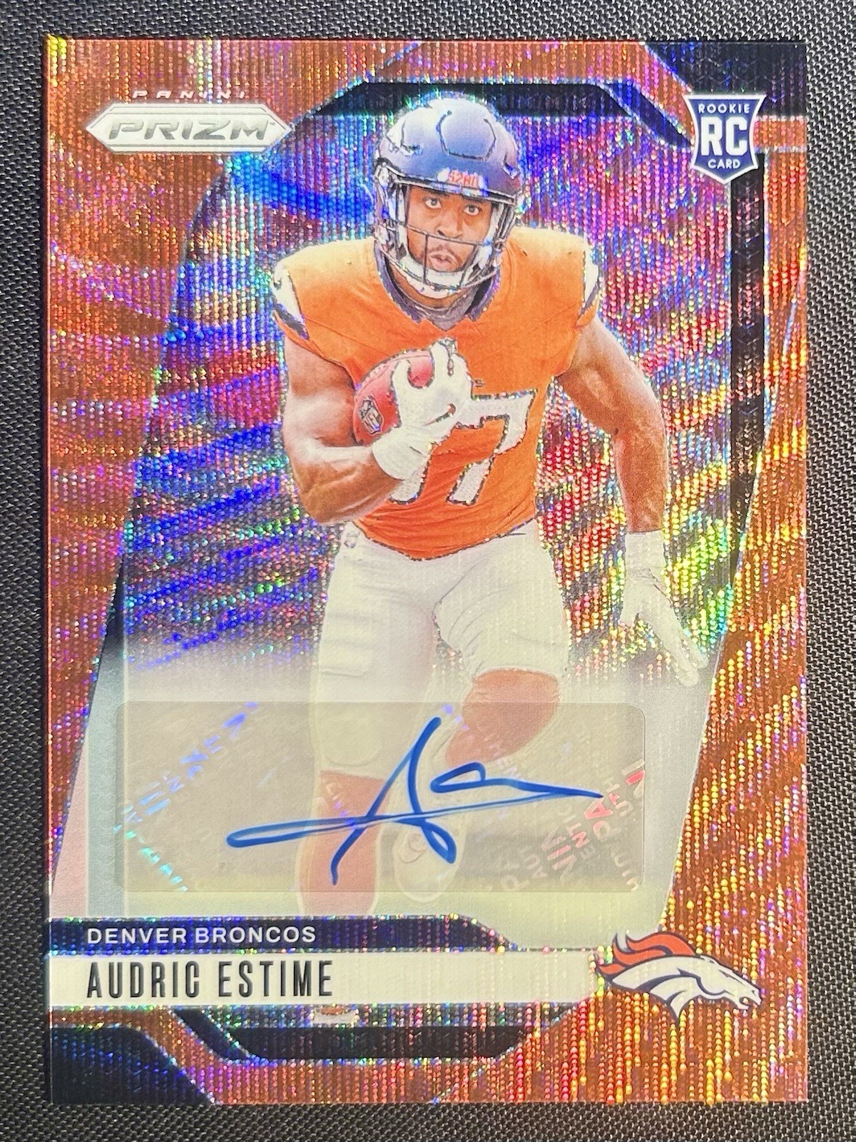 2024 Panini Prizm Audric Estime Auto RC Red Wave Rookie #306 /149 Eagles