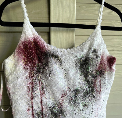 Ballerina Vampire Corpse Bride Wedding Dress Zombie Walking Dead Size 11/12
