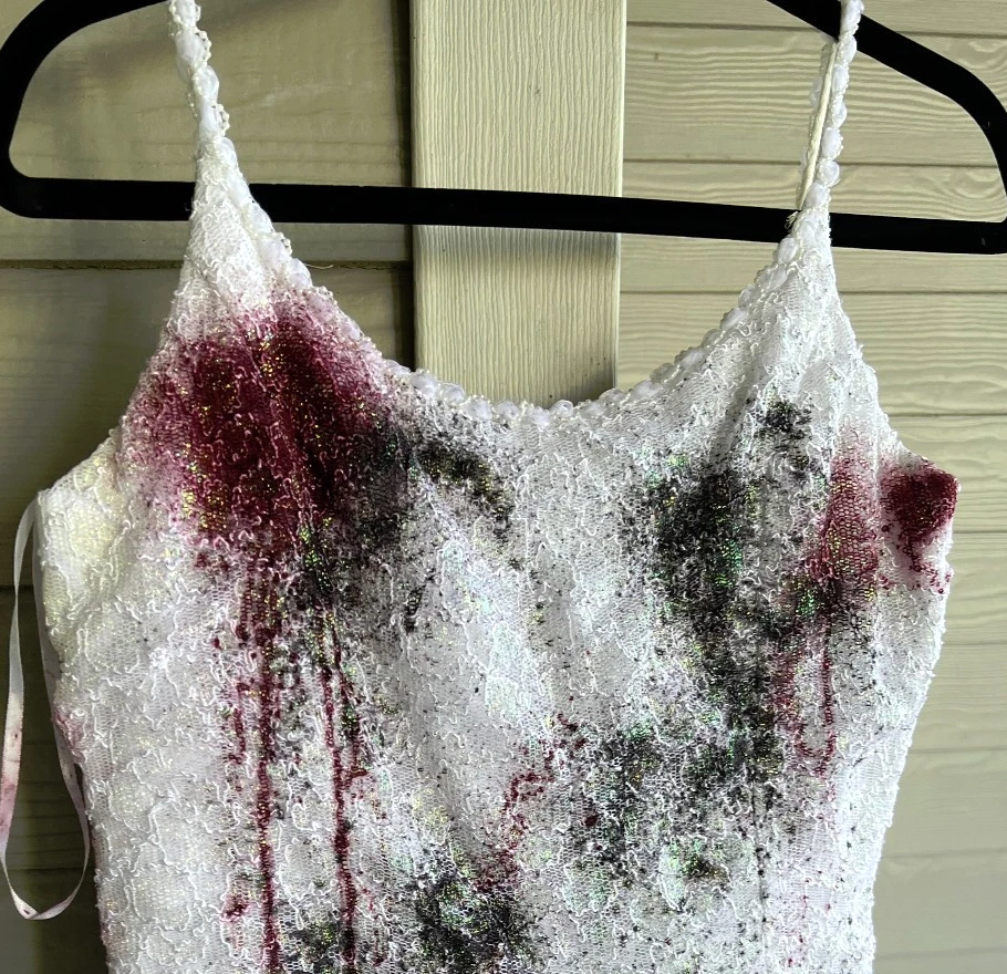 Ballerina Vampire Corpse Bride Wedding Dress Zombie Walking Dead Size 11/12 - Image 3 of 4