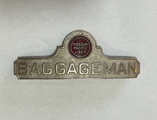 Vintage Missouri Pacific Lines Baggageman Railroad Hat Badge Robins Co