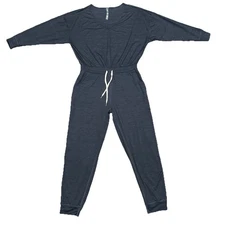 Vuori Jumpsuit Womens Blue Midnight Heather Lux Elastic Drawstring Pockets Sz M