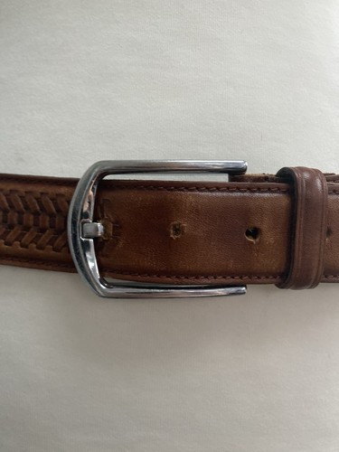 Vintage Leather Belt Brown Fit 39/43 Inch Waist Hips Boho Turkish AKYOL Tooled - Picture 10 of 20
