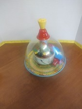VINTAGE TIN/PLASTIC  SPINNING TOP, TOY Train