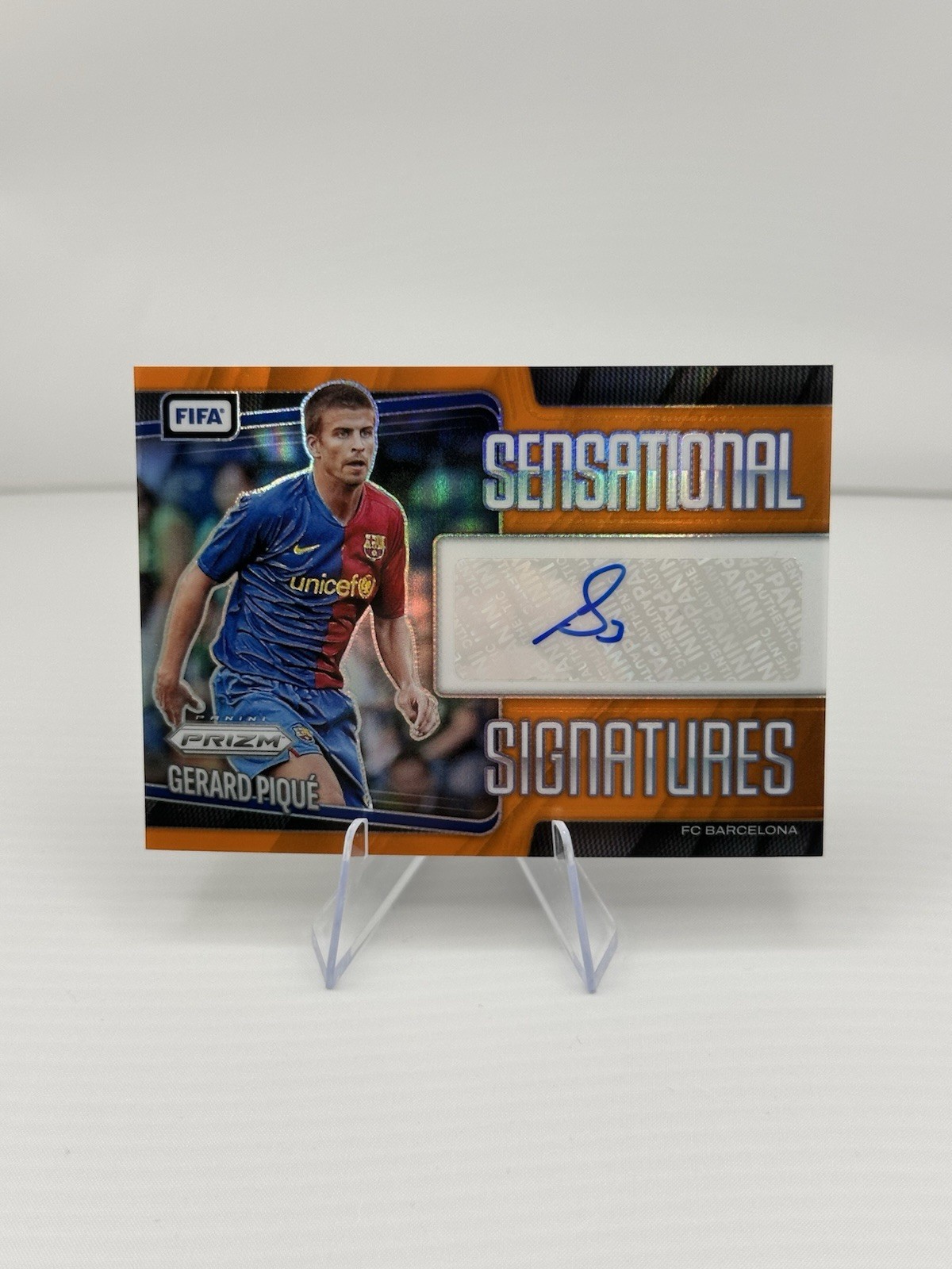 2025 Prizm FIFA Sensational Signatures Choice Orange /25 Gerard Pique Auto