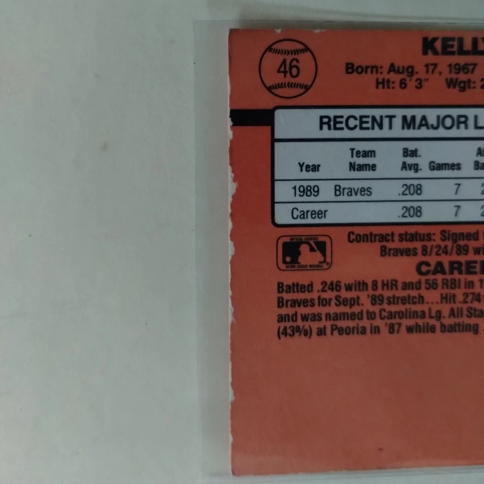 Donruss 90 Kelly Mann Error Card no .after Inc - Image 3 of 4