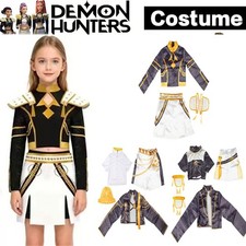 Kids Girls K-Pop Demon Hunters Costume Wig Rumi Mira Zoey Cosplay Fancy Dress US