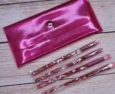 Glamierre Pink Luxe Glitter Eye Brush Collection 4 Brush Set In New Makeup Case