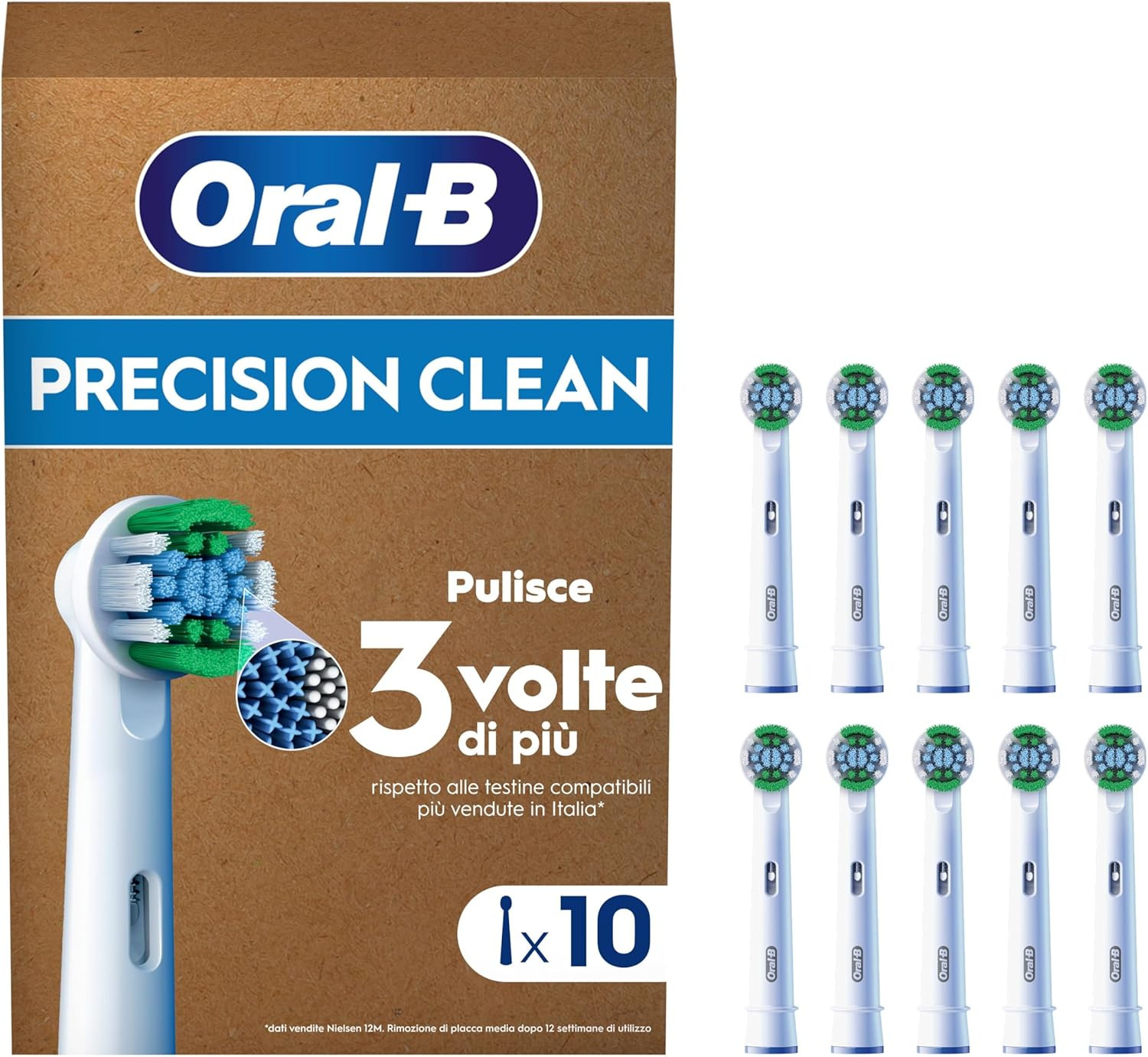 Oral-B Ricambi Spazzolino Elettrico 10 Testine - Offerta Famiglia