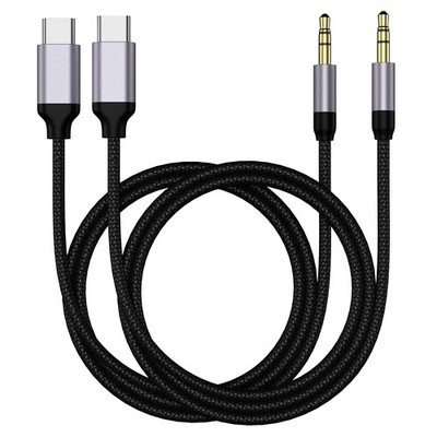 2 Pack 3.28Ft USB C to 3.5mm Audio AUX Jack Cable for iPhone to Car Home Stereo