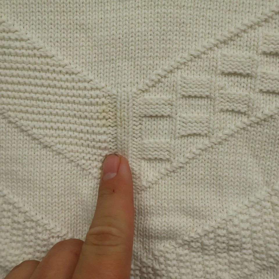 Vintage Pebble Beach Sweater Men's Large Cream Knit Chevron California Golf 3D - Image 4 of 4