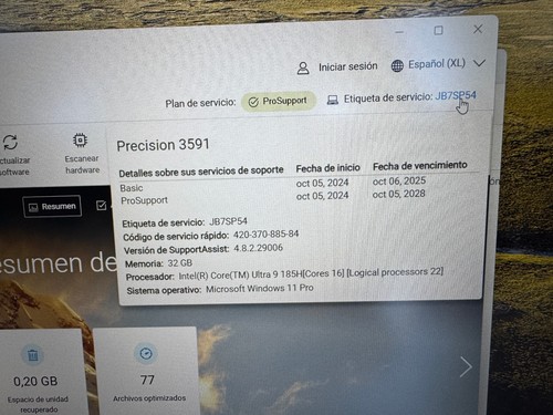 Dell Precision 3591 Ultra 9, 32gb, RTX 2000 NUEVO - Imagen 10 de 11