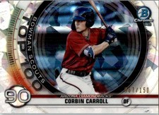 Corbin Carroll 2020 Bowman Scouts Top 100 Chrome Atomic Refractor #BTP-90 87/150