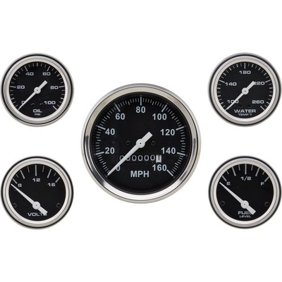 #ad Speedway Complete Black 5 Gauge Set w Speedo Volt Fuel Temp amp; Oil Pressure $207.99
