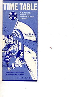 SANTA FE EISENBAHN - SYSTEM ÖFFENTLICHER FAHRPLAN - 8. JUNI 1969