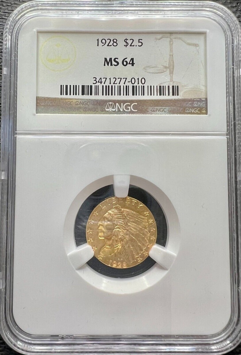 1928 $2.5 Gold Indian Head Quarter Eagle NGC MS64 | eBay
