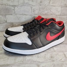 Nike Air Jordan 1 Low Black/Fire Red-White Toe 553558-063 Men's Size 11
