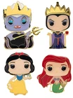 Set of 4 Disney Funko Large Enamel Pins Ariel, Ursula, Snow White, Evil Queen