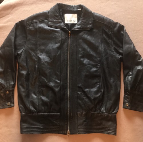 Soft Leather Bomber Jacket, Size 