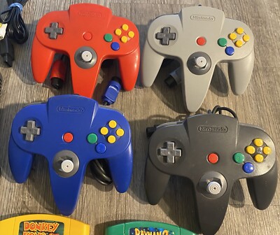 Nintendo 64 N64 With Expansion Pack + 4 Controllers + Games