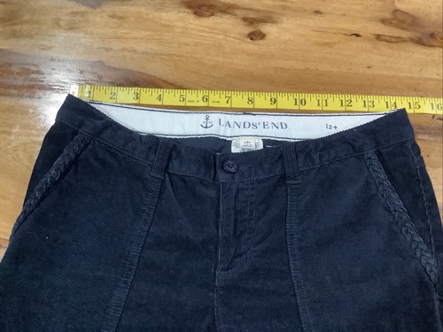 Land's End Corduroy Pants Girls Size 12+ Navy Blue Nautical 28x27 Stretch Fabric - Picture 10 of 12