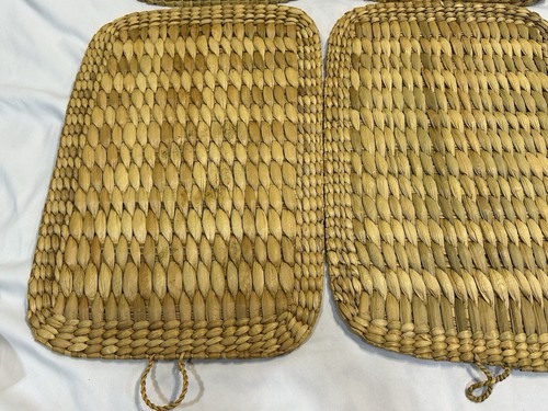 Woven Placemats Set Natural Straw Wicker Rattan Boho Farmhouse MCM Decoration - Picture 2 of 11