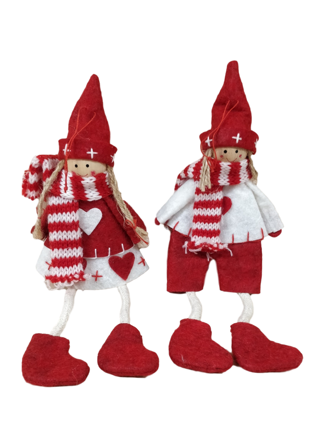 Sass & Belle Set of 2 Pixies with Scarves - Hanging Christmas TreeDecorations