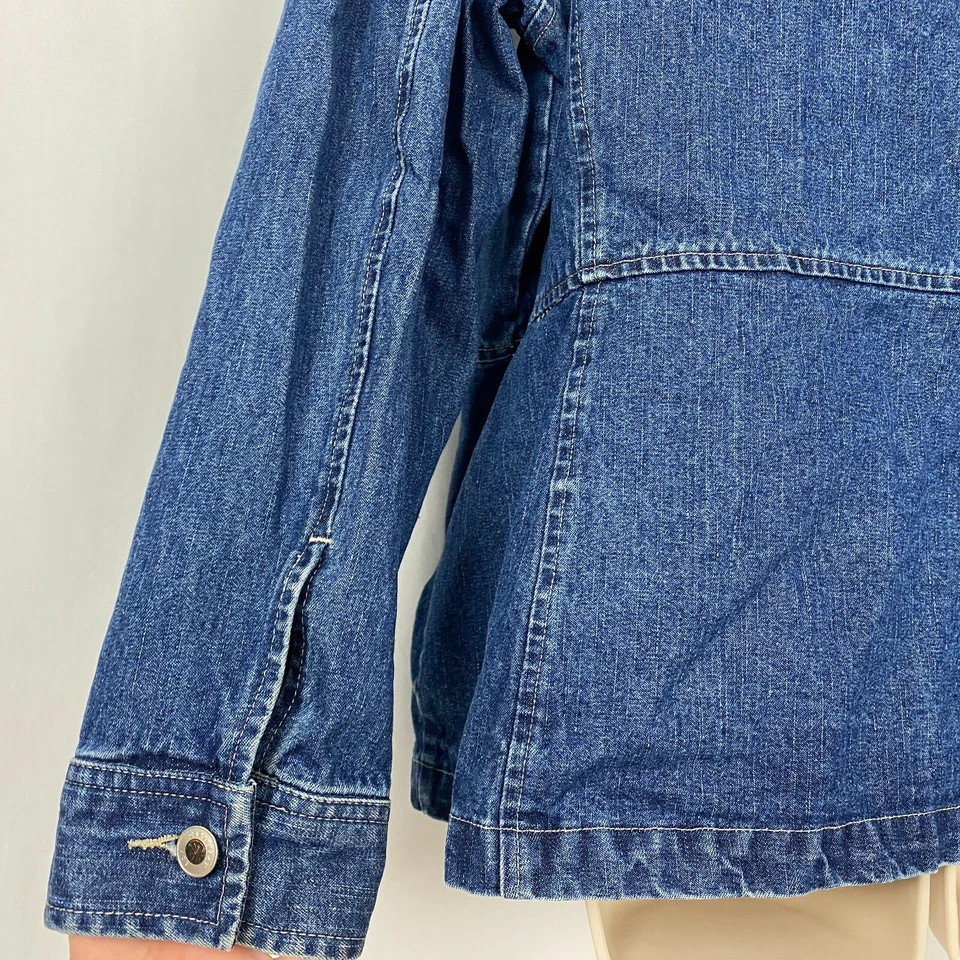 Chaqueta Jean Caribbean Joe XL Mujer Chaqueta Retro Azul Algodón Denim Abotonada Foto 4 de 4