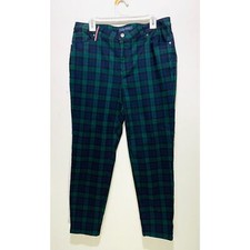 Tommy Hilfiger tartan plaid pants stretch accademia preppy business women 14