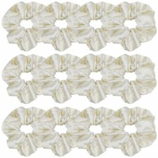 12 Pcs Satin Silk Hair Scrunchies Soft Hair Ties 1 Count Pack of 12 Beige
