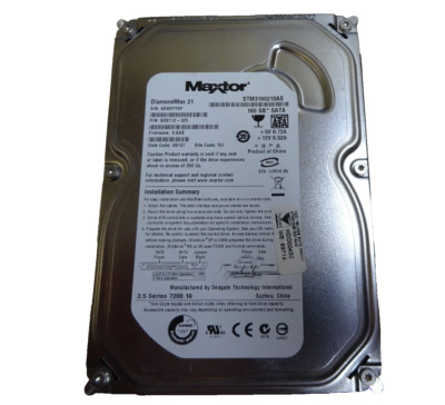 160GB SATA HDD MAXTOR DiamondMax 21  STM3160215AS S/N: 6RX6YY8P 3,5 '' #FP4210