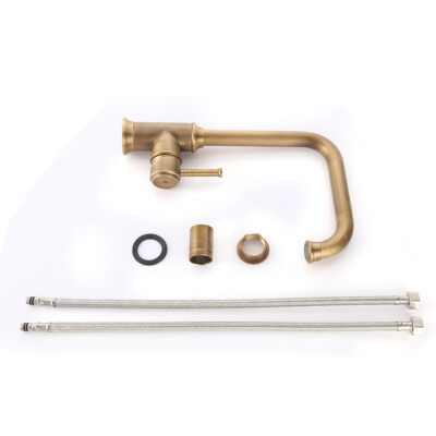 Retro Küche Wasserhahn 360°Drehbar Messing-Spültischarmatur Einhebel Spüle Gold