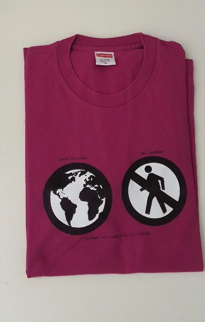 Tee Shirt Supreme Sauvez La Planète Taille M Bourgogne
