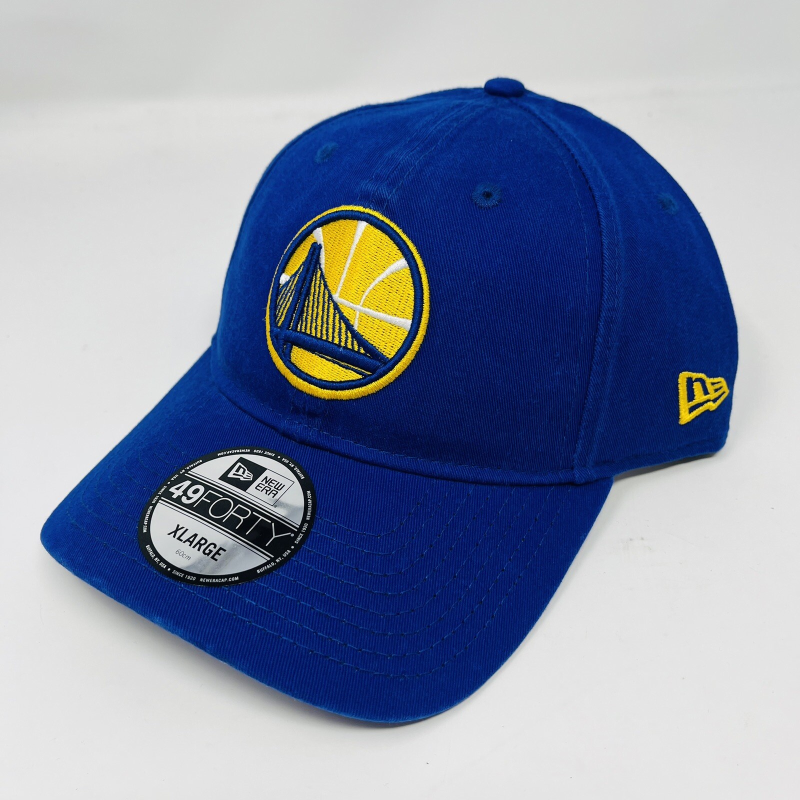 New Era 49FORTY NBA Golden State Warriors Fitted Hat Cap Mens Size XL Blue Gold