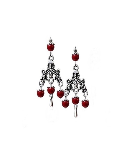 Earrings chandelier drop with pearls, COLOR CHOICE, clip on or pierced - Picture 15 of 16