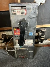 Vintage CHROME Phone Booth Payphone Push Button Telephone GTE Frontier Verizon