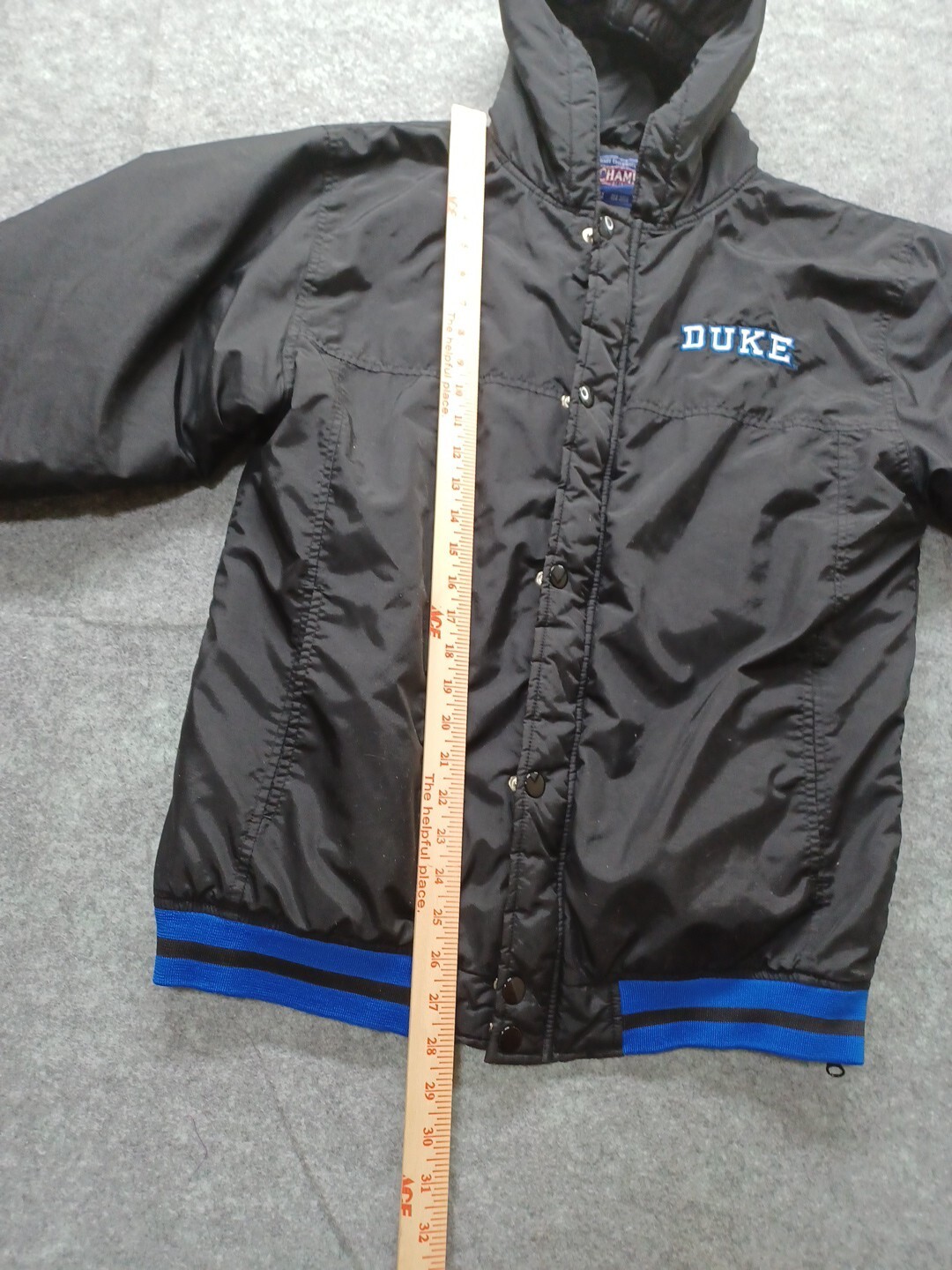 Duke Blue Devils Black Winter Coat Worn TWICE ! - Beautiful - BOYS LARGE