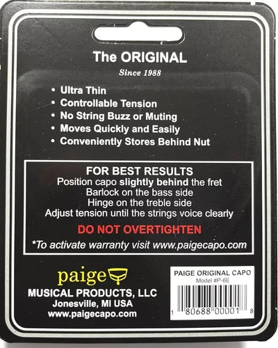 Paige Guitar Capo 6 string Black P6E