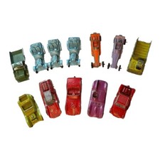 Vintage TootsieToy Diecast Car Lot of 12 - 1960s Dragsters, Jaguar, Trucks - USA