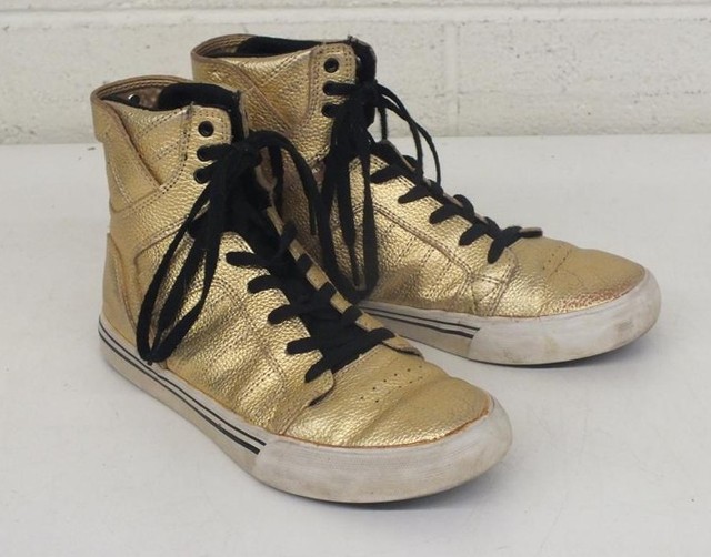 Supra Sky Top Gold Metallic High-Top Gold Sneakers US Kids 5 EU 37.5 GREAT LOOK | eBay