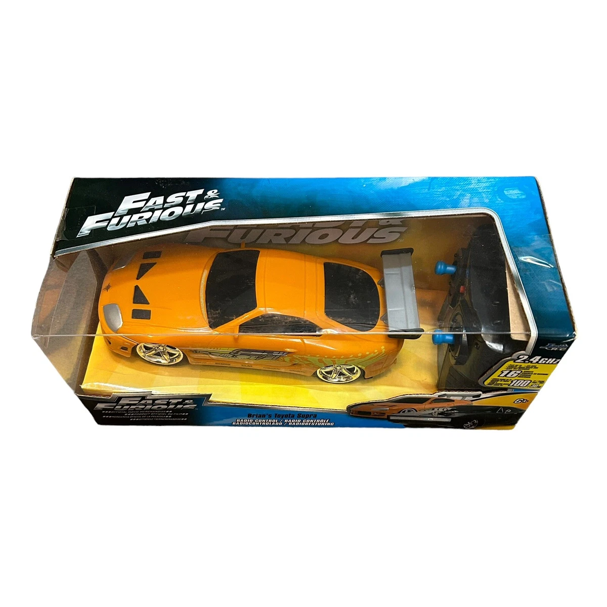 GetUSCart- Jada Toys Fast & Furious 1:24 Brian's Toyota Supra Die-cast Car,  toys for kids and adults, Orange (97168)