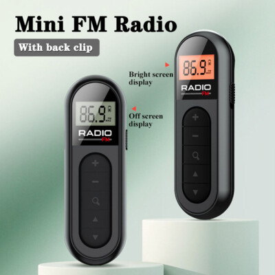 AM FM Portable Pocket Radio Mini Digital LCD Stereo Receiver+Earphone ...
