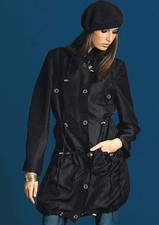 NEU WOW EDLER GLANZ LONG JACKE PARKA mit KAPUZE GR. 32 MELROSE schwarz *207210