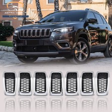 7x Black Chrome Honeycomb Mesh Grille Grill Inserts For 2014-2018 Jeep Cherokee 7x Black Chrome Honeycomb Mesh Grille Grill Inserts For 2014-2018 Jeep Cherokee