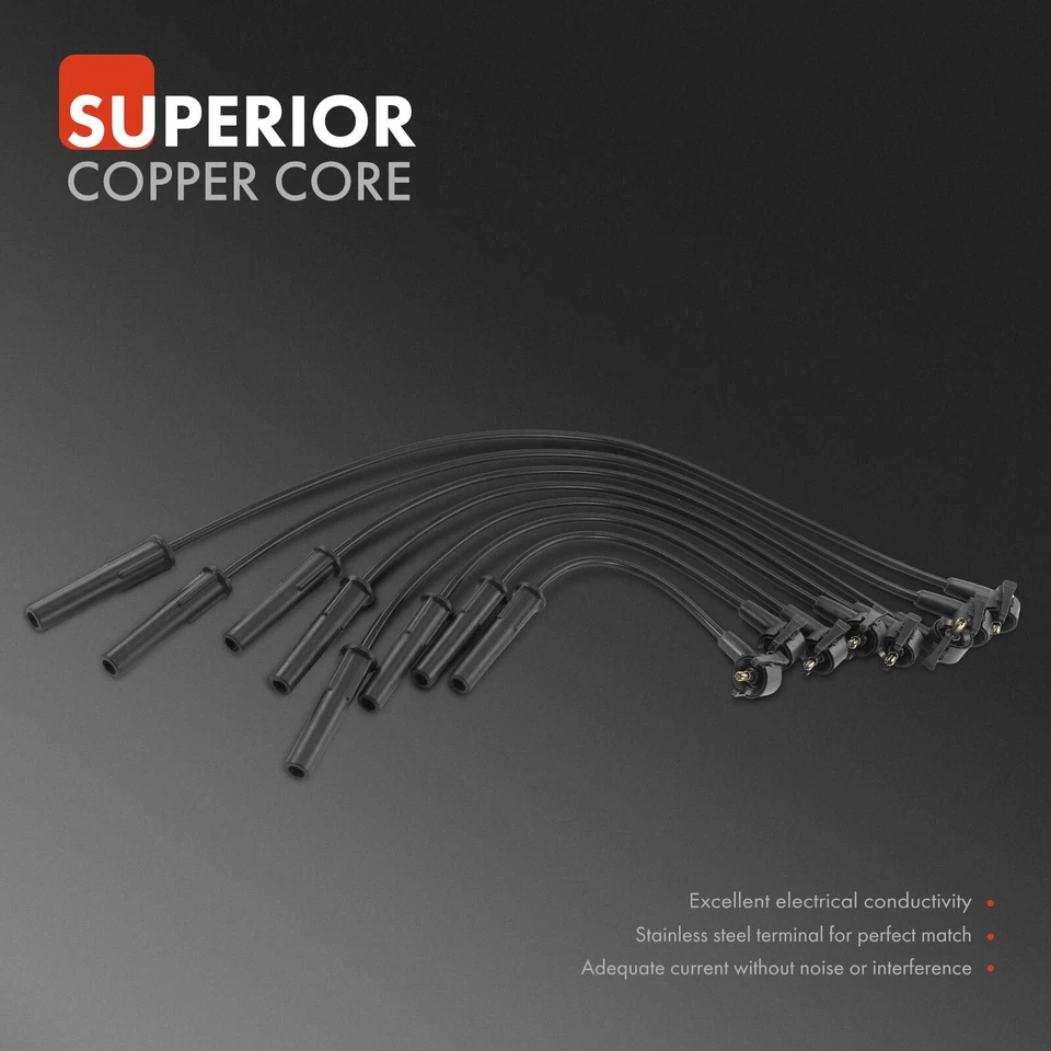 8 juegos de cables de bujía para Ford Mustang 91-93 Ranger 89-94 Mazda B2300 1994 2,3 L Foto 2 de 4